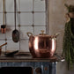 Hammered copper 12 Qt Stockpot lined with high purity tin applied by hand over fire and bronze handles, from Glamstore Historia collection