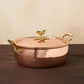 Hammered copper 6 Qt Braiser lined with high purity tin applied by hand over fire and bronze handles, from Glamstore Historia collection