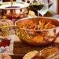 Hammered copper Chef's Pan lined with high purity tin applied by hand over fire and bronze handles, from Glamstore Historia collection