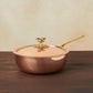 Hammered copper 4 Qt Chef's Pan lined with high purity tin applied by hand over fire and bronze handles, from Glamstore Historia collection