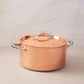 Stockpot with lid in hammered copper with stainless steel lining