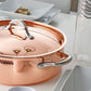 Braiser with lid in hammered copper with stainless steel lining