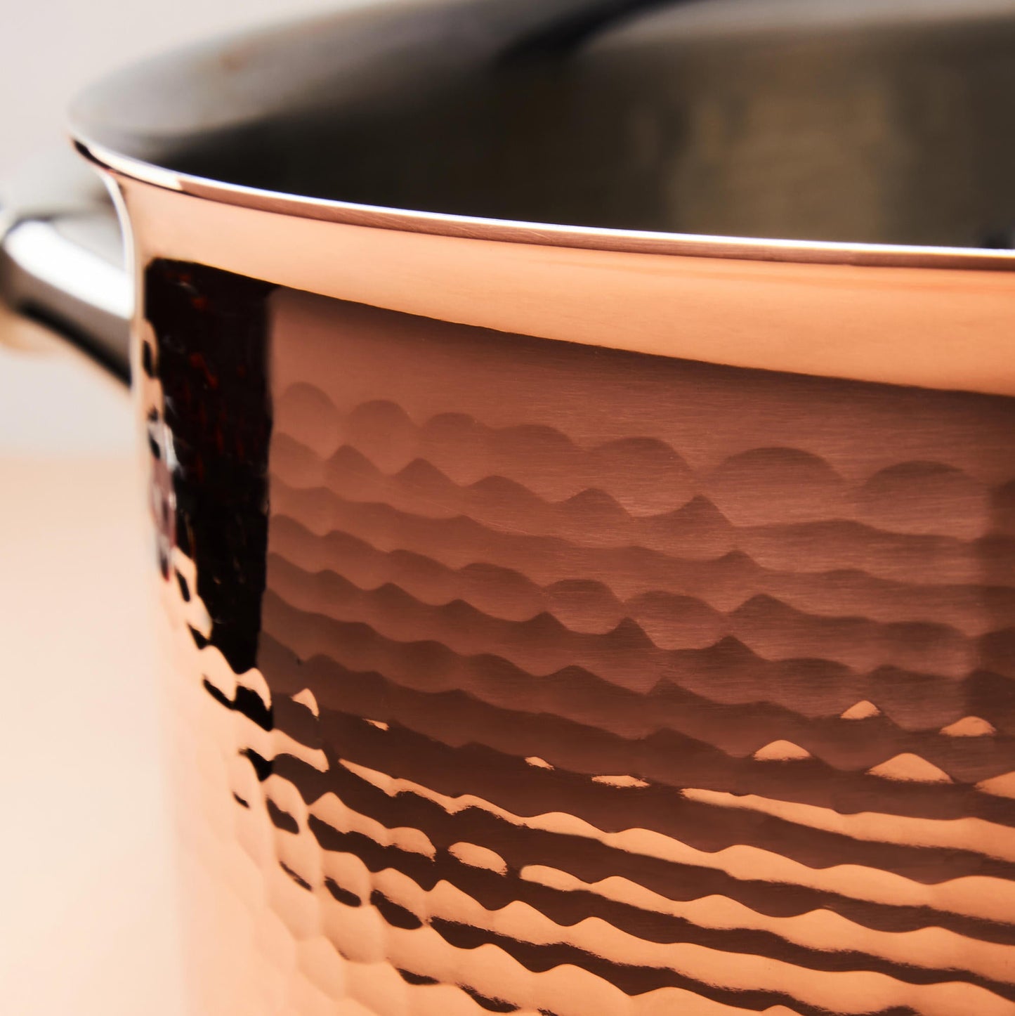 Hammering increases strength and beauty of copper clad with stainless steel  braiser