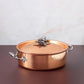  Opus Cupra hammered copper  with stainless steel lining and decorated silver-plated lid knob finial