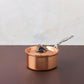 Small saucepan Opus Cupra hammered copper  with stainless steel lining and decorated silver-plated lid knob finial