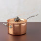 Opus Cupra hammered copper  with stainless steel lining and decorated silver-plated lid knob finial