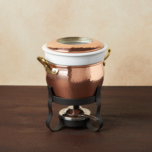 Hammered copper 11 Piece Foundue Michelle Set from Glamstore Historia collection