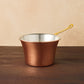 copper polenta pot is crafted in pure copper and tin lined by hand over fired
