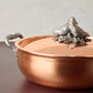 Opus Cupra hammered copper  with stainless steel lining and decorated silver-plated lid lovebird knob finial