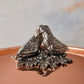 Opus Cupra hammered copper  with stainless steel lining and decorated silver-plated lid knob finial