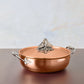 Opus Cupra hammered copper  with stainless steel lining and decorated silver-plated lid knob finial