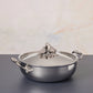 Opus Prima hammered clad stainless steel ultimate pan with decorated silver-plated lid lovebirds knob finial