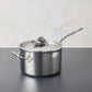 Opus Prima hammered clad stainless steel 4 Qt  saucepan with decorated silver-plated lid knob finial