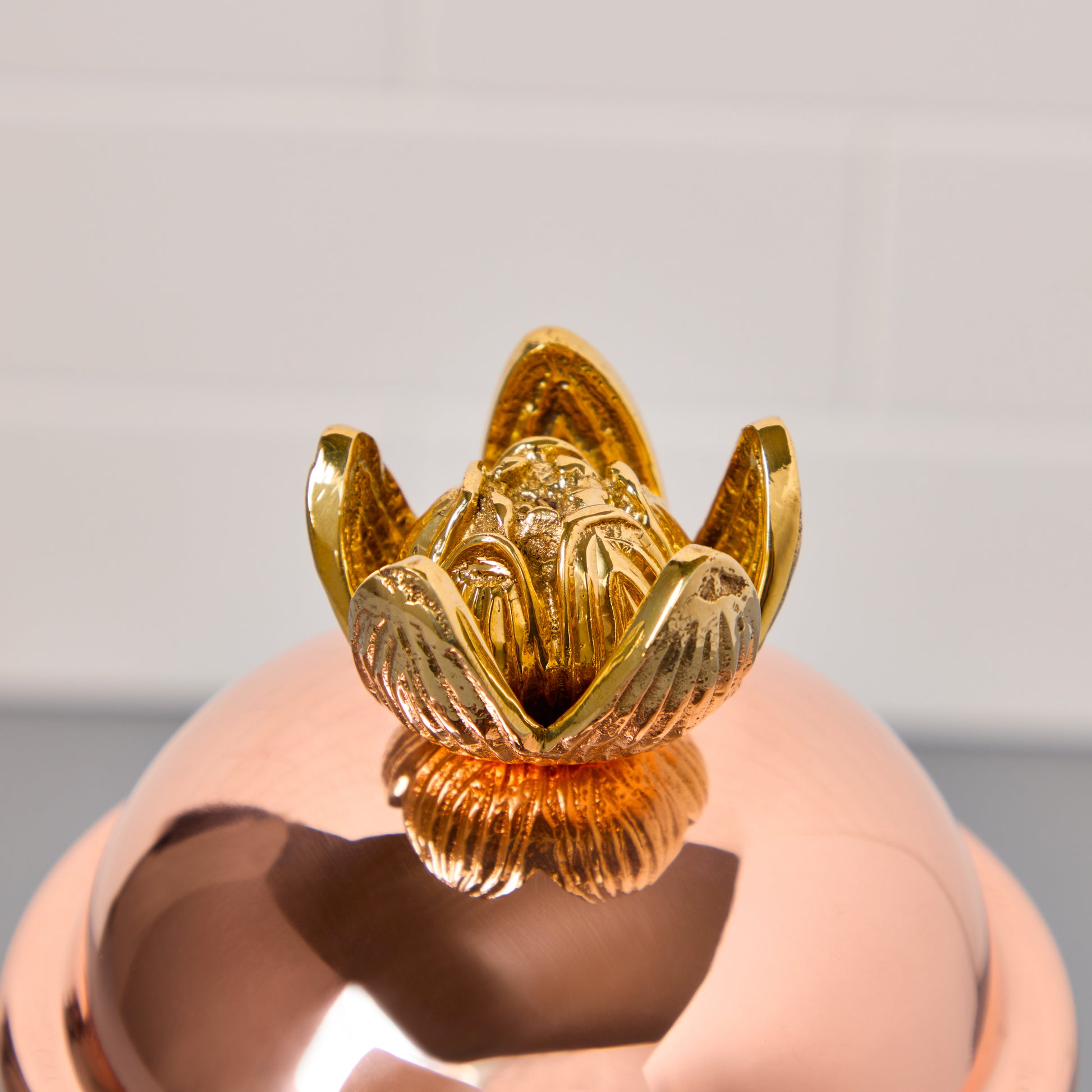 lotus-shaped bronze knob