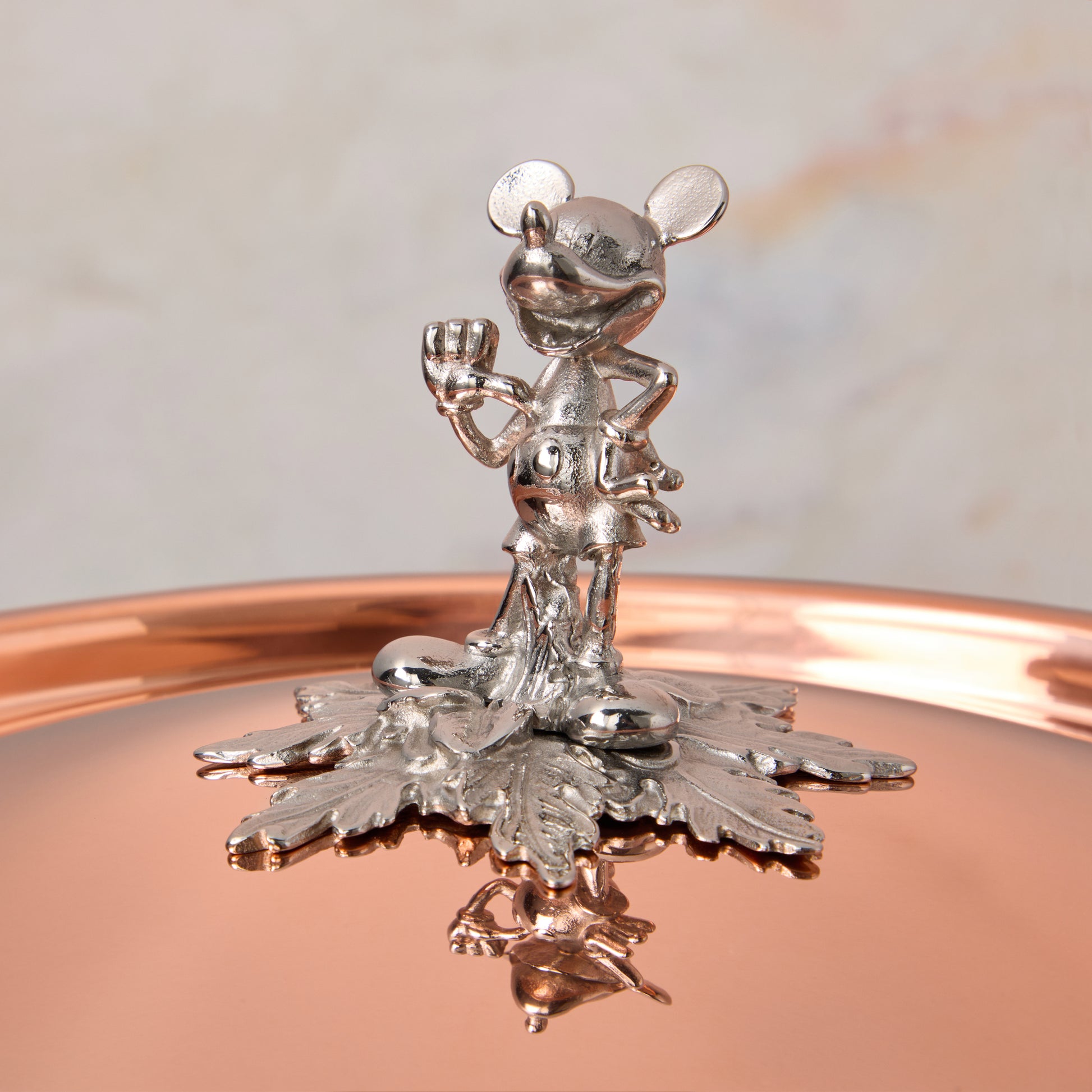 Opus Cupra 8 qt stockpot with special edition Disney-inspired knob in stainless steel featuring  Mickey Mouse,
