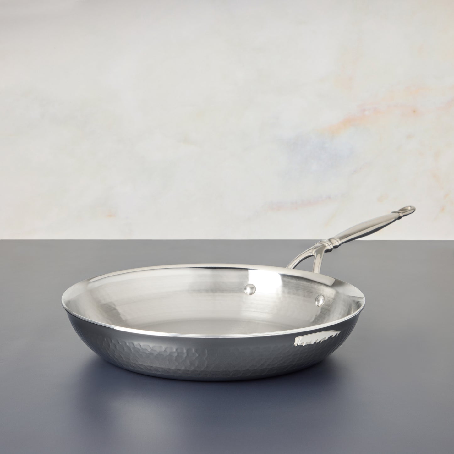 10" frying pan hammered clad stainless steel