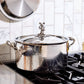 Opus Prima 8 qt stockpot decorated knob representing Mickey Mouse, in stainless steel,