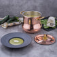 Hammered copper 5 Qt Belly Soup Pot lined with high purity tin applied by hand over fire and bronze handles, from Glamstore Historia collection
